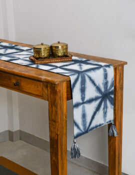 Blue & Grey Printed 14×72 Inch Table Runner