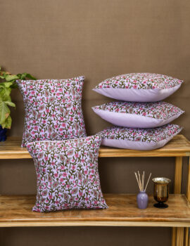 Lavendar Cotton 16×16 Inch Cushion Cover Set Of 5