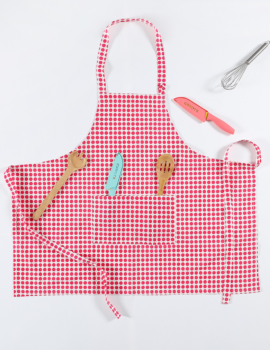 Red Cotton Screen Printed 26×32 Inch Apron