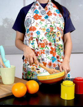 MultiColor Cotton Floral Printed Free Size Apron