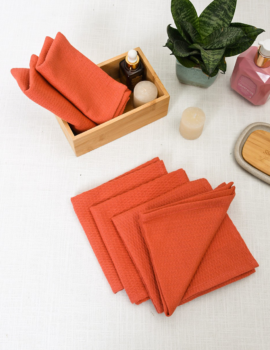 Peach Waffle 11×11 Inch Face Towel Set Of 6