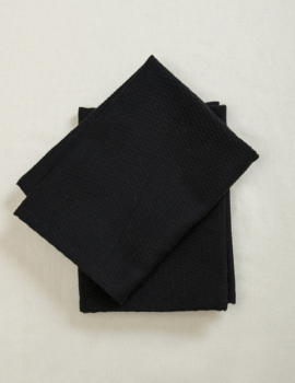 Black Waffle 23×15 Inch Hand Towel Set Of 2