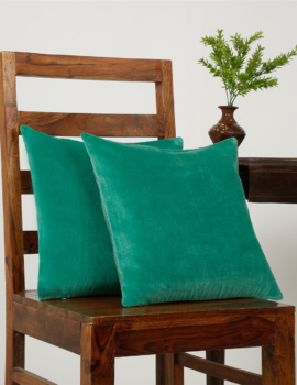 Solid velvet cushion cover set of 2