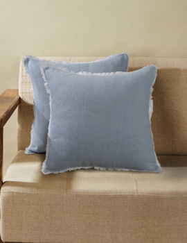 Light blue terry 18×18 cushion cover set of 2