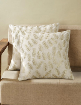 Gold Cotton Flex 16X16  Cushion Cover set of 2