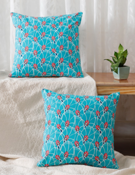 Teal Canvas 16X16  Cushion Cover set of 2