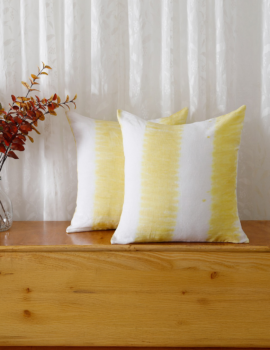 Yellow Linen 18X18 Cushion Cover Set of 2