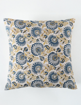 Yellow and Blue Cotton 16×16 Inch Cushion Cover Set Of 3