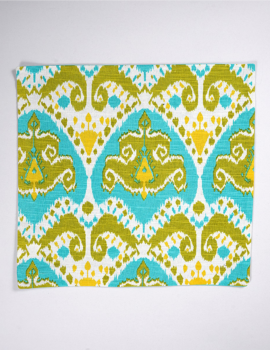 Green & Sky Blue Ikat Pattern 16×16 Inch Cushion Cover Set Of 2