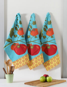 Blue Cotton Vegie Printed 18×26 Inch Kitchen Towel Set Of 3