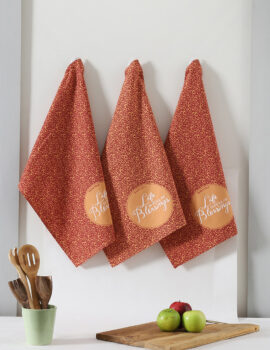 Brown Cotton 18×26 Inch Kitchen Towel Set Of 3