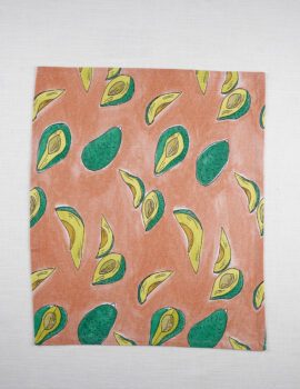 Peach Cotton Avacado Printed 15×19 Inch Kitchen Towel Set Of 3