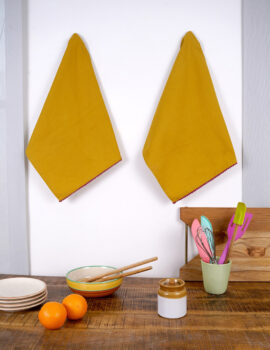 Mustard Cotton Solid Plain 18×26 Inch Kitchen Towel Set Of 2