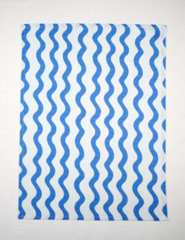 Blue Cotton Wave Pattern 18×26 Inch Kitchen Towel Set Of 3