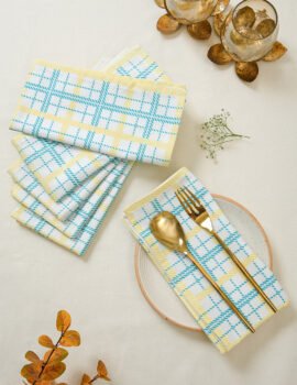 Teal Cotton 18×18 Inch Napkin Set of 6