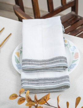 Grey Cotton Solid Plain 20×20 Inch Napkin Set Of 6