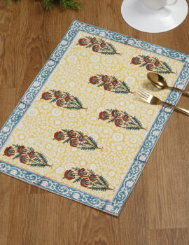 Yellow Cotton 13X19 Tablemat Set of 4