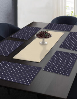 Blue Sheeting 12X18 Tablemat Set of 6