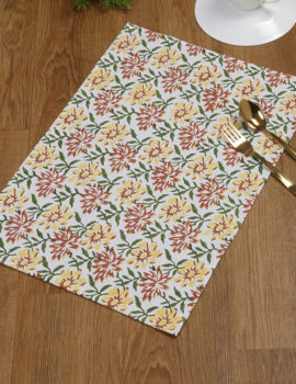 Yellow Floral Jaal Placemat Set of 4