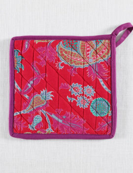 Pink & Blue Floral Print 8×8 Inch Pot Holder Set Of 2