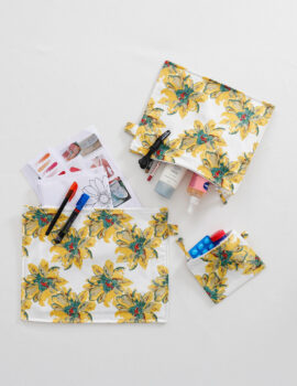 Multicolor Floral 6×5 11×9 11×14 Pouch Set Of 3