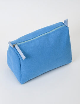 Blue Cotton Solid Plain 10x7x5 Inch Multipurpose Pouch