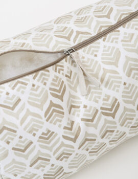 Beige Cotton Leaf Printed 10x7x5 Inch Multipurpose Pouch