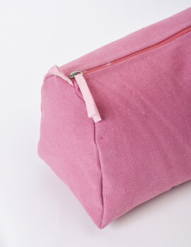 Pink Cotton Solid Plain 10x7x5 Inch Multipurpose Pouch