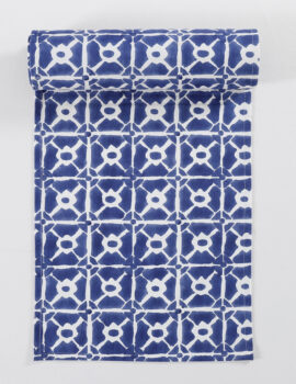 Blue Canvas Fabric Printed Table Runner Size- 14″X70″