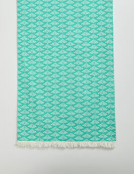 Sea Green Cotton Geometric Printed Table Runner Size-13″X70″