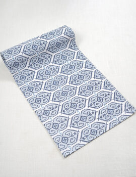 Blue Color Cotton Fabric Geometric Printed Runner Size-14″X70″