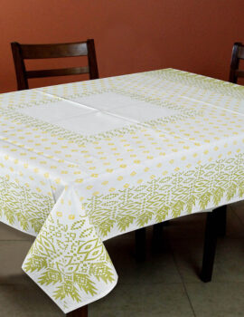 Green Color Cotton Fabric Printed Table Cover Size- 50″X50″