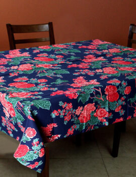 Pink Color Cotton Fabric Printed Table Cover Size- 50″X50″