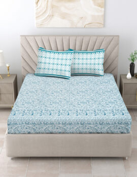 Queen size bedsheet with 2 pillow covers