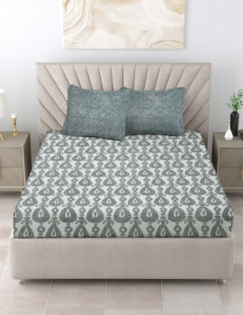 Motif Print Queen Sizeueen size bedsheet with 2 pillow cover