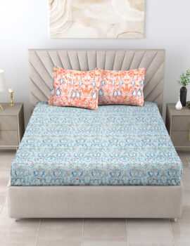 Blue King Size bedsheet with 2 pillow cover