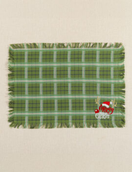 Green Merry Christmas Cotton 13X19 Inch  Set Of 6 Christmas Placemat