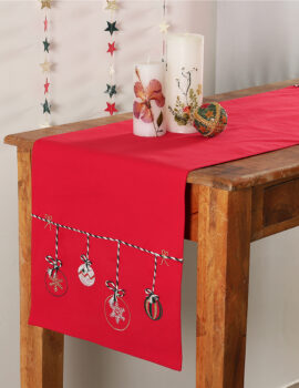 Red Bells Cotton  14×70 Inch Christmas Runner