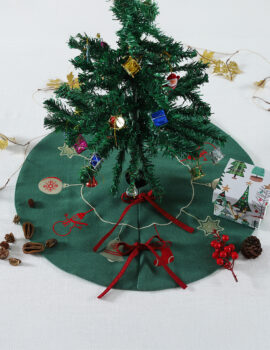 Green Jingle Bell Felt 22 Inch Dia Tree Skirt