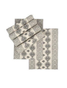 Beige Cotton Ozee Jaal Printed 13×19 Inch Placemat Set Of 6