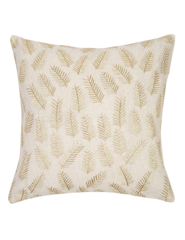 Set of 2 white cushion cover with golden embroidery