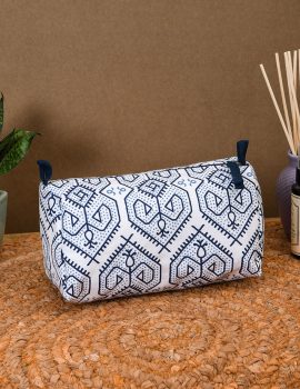 Blue cotton multipurpose pouch