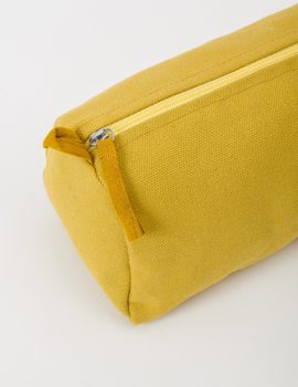 Yellow cotton makeup pouch