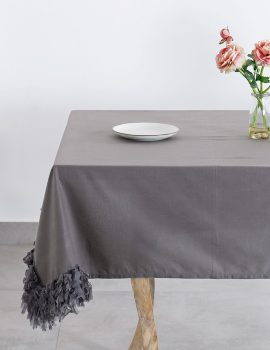 Grey decorative center table cover