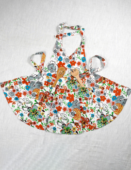 Multicolor Floral Cotton Adjustable Apron